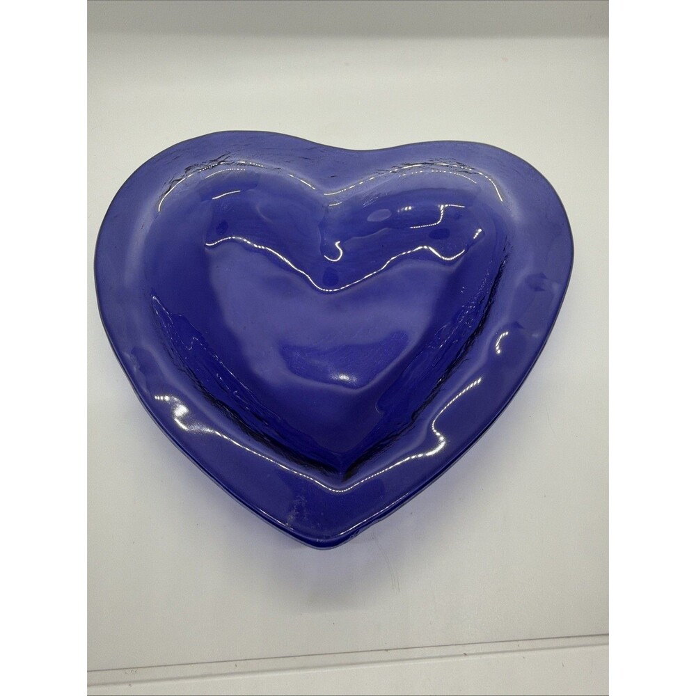 Vintage Annieglass 1995 Signed Fused Art Glass Purple Heart Bowl Valentine